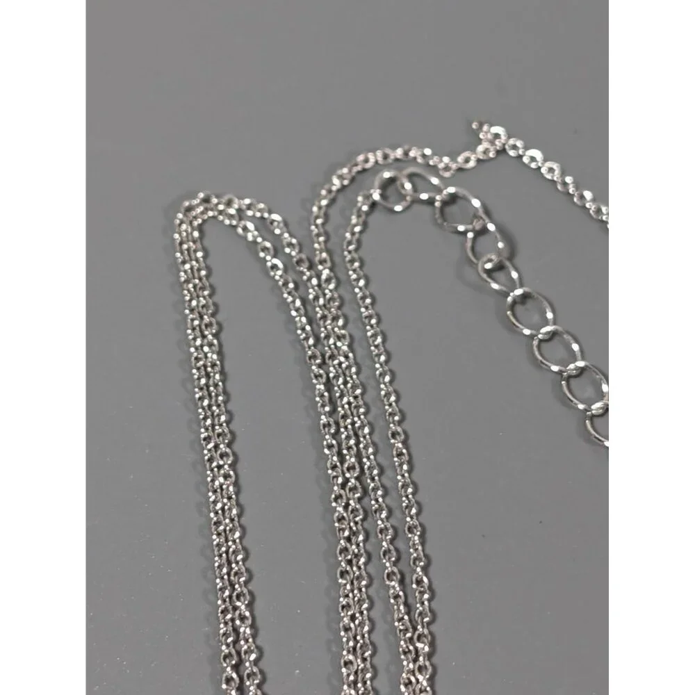 Silver Tone Rhinestone‎ Crescent Moon Star Charm Necklace Dainty 18